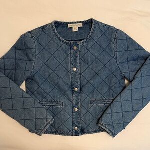 Rachel Zoe Blue Quilted Jean Jacket